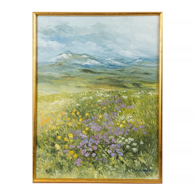 ANITA ERSÉUS (född 1929). Blomsteräng, olja på duk, signerad.