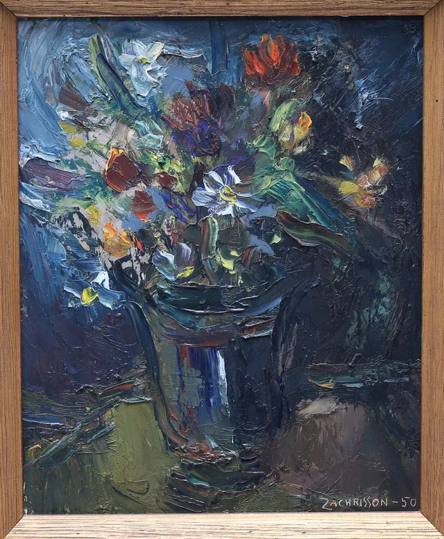 PER OLOF ZACHRISSON. olja på pannå, signerad.