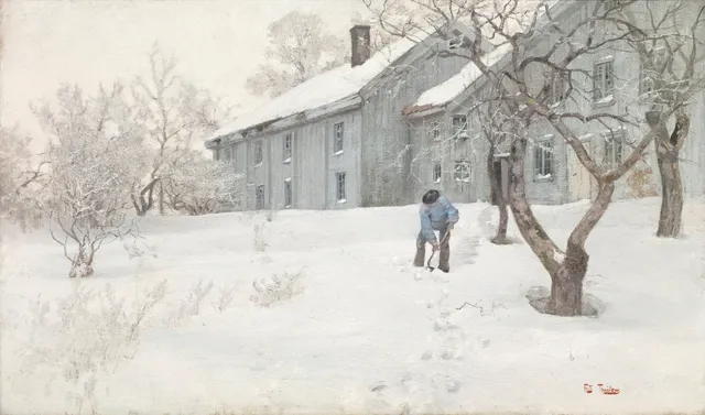 Thaulow, Frits — Snømåking