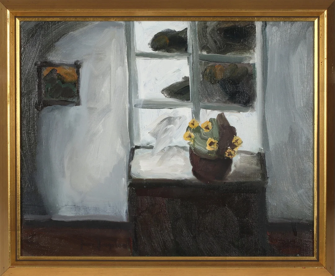 JONNE BERGSTRÖM. "Mörka moln", olja på duk, signerad. — Paintings — Stadsauktion Sundsvall