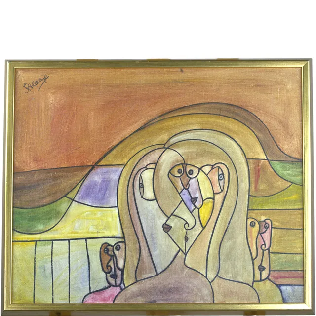 KJELL HOBJER. Olja på duk, "En och se två", signerad, 1989.