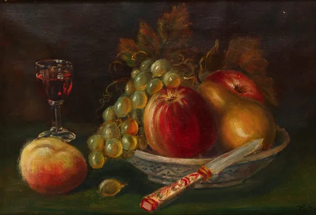 UBEKENDT KUNSTNER. Stilleben, olie på lærred, signeret og dateret 1923.