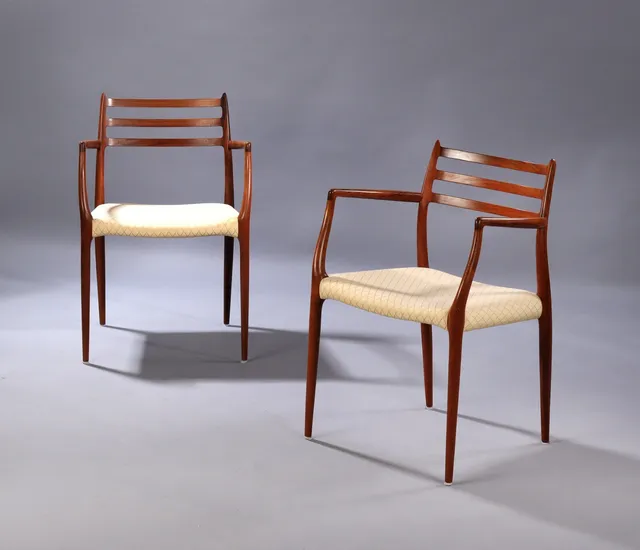 Niels O. Møller for J. L. Møbelfabrik. A pair of rosewood armchairs, model 62 (2)