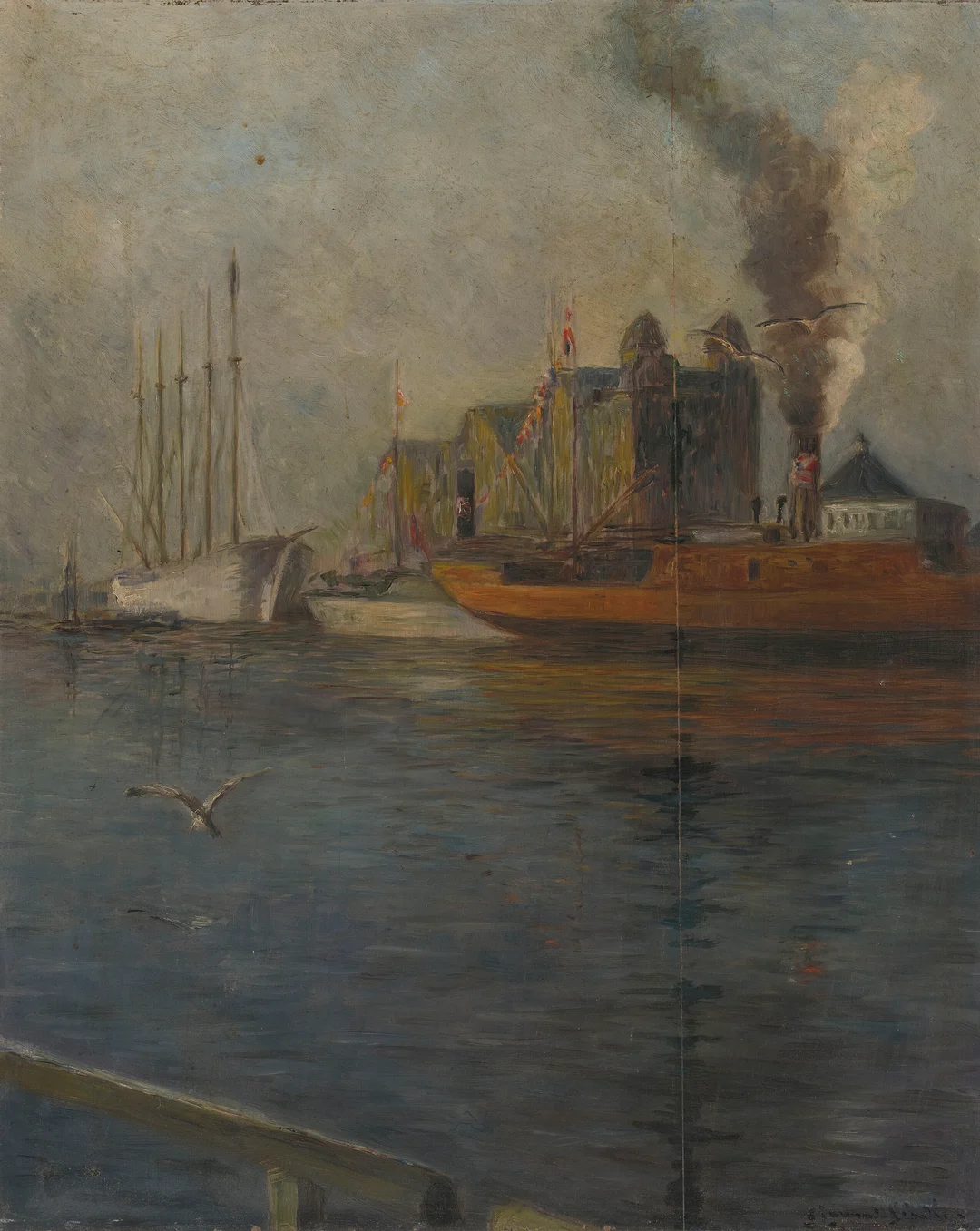 Sinding, Sigmund — Fra Kristiania havn — Kunst/Maleri — Blomqvist