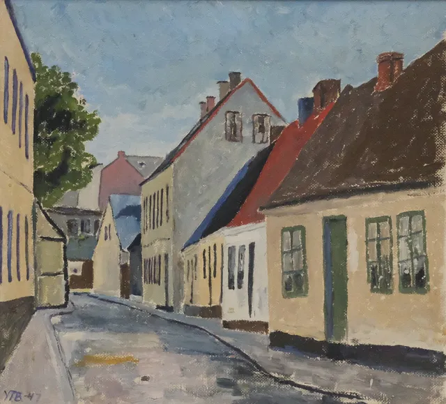 YNGVE BERG. OLJA PÅ PANNÅ. LUNDAMOTIV, HJORTGATAN.