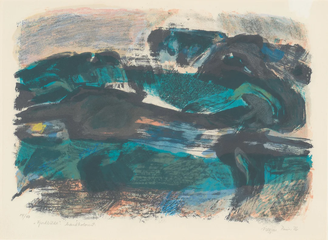 Nesjar, Carl — "Fjordbilde" 1986 — Kunst/Grafikk — Blomqvist