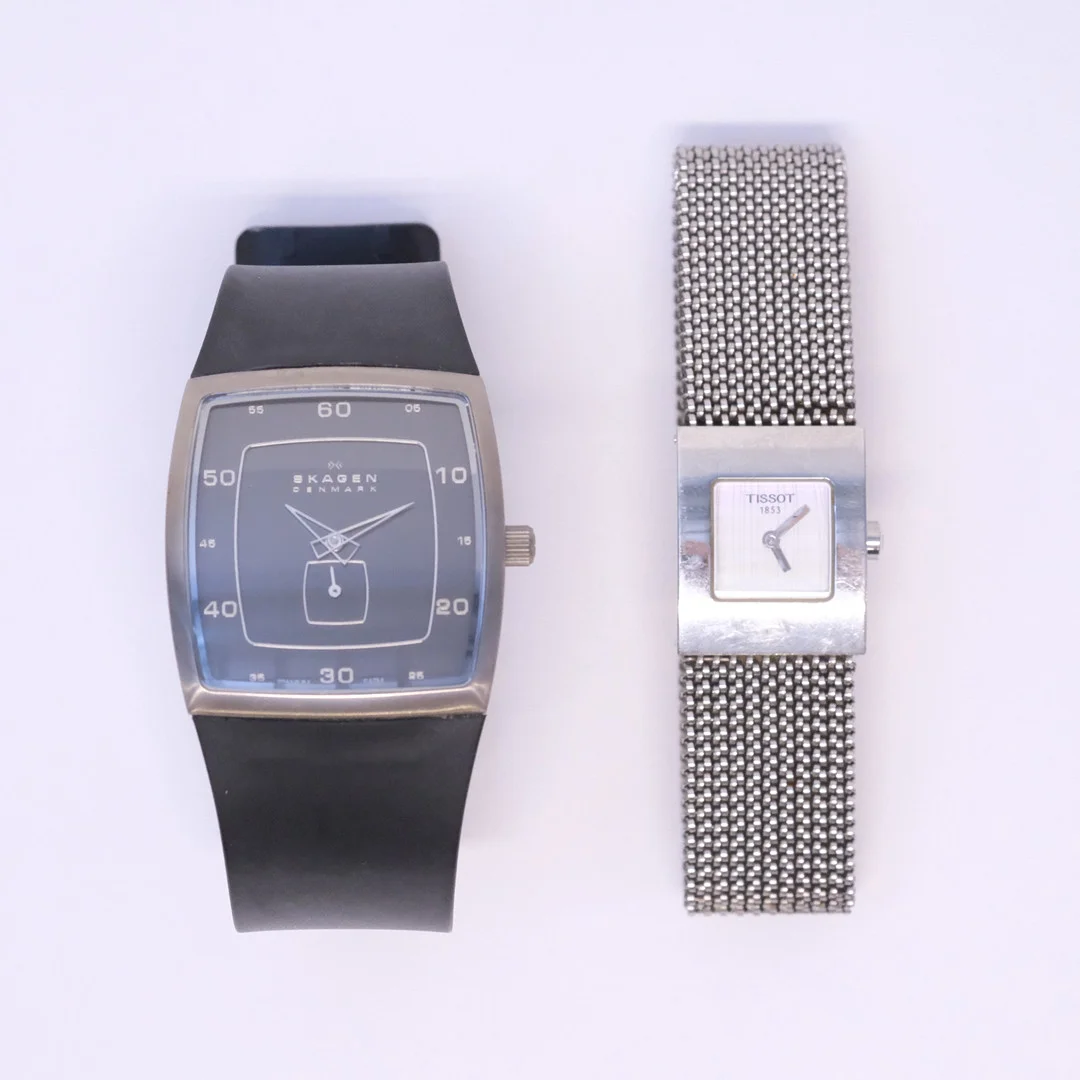 TVÅ ARMBANDSUR, TISSOT OCH SKAGEN. — Wristwatches — Björnssons Auktionskammare