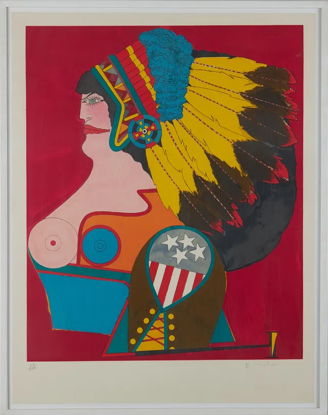 RICHARD LINDNER. Figurkomposition, färglitografi, signerad R Lidner, 110/250.