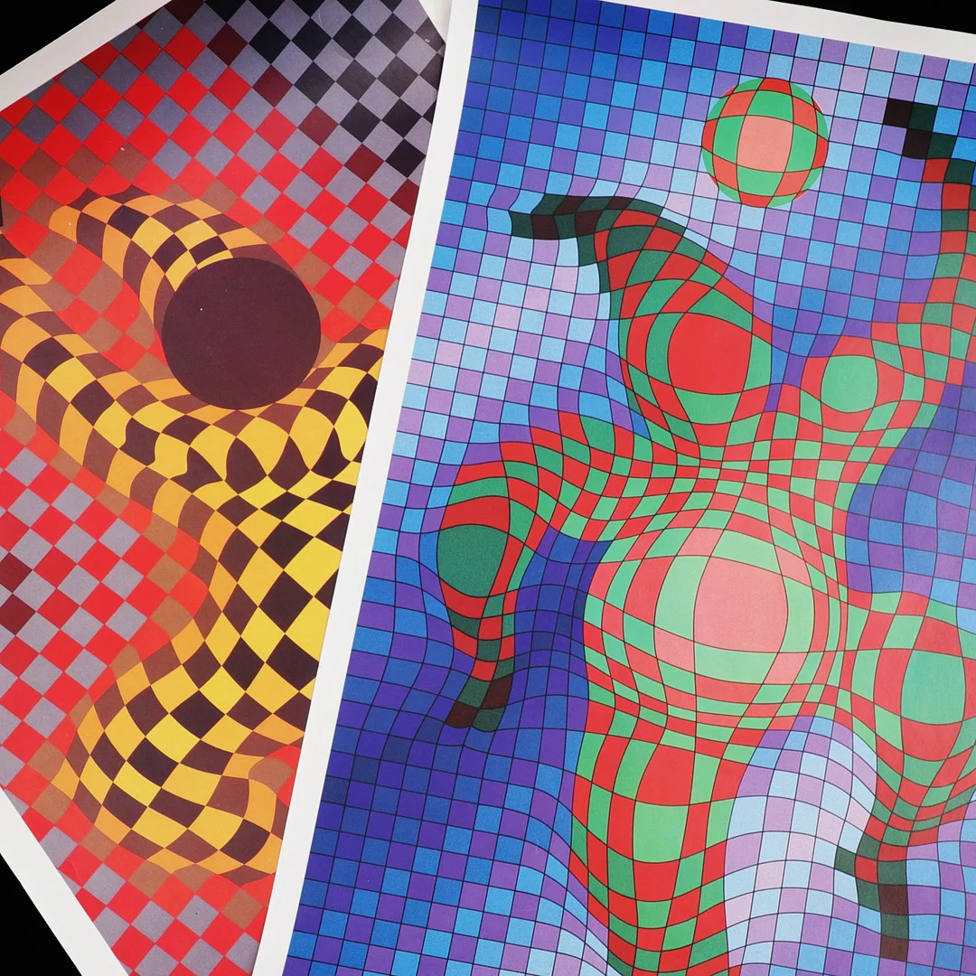 VICTOR VASARELY. Affischer, 2 st. — Other — Växjö Auktionskammare