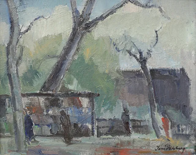 DAVID EKBERG. "Vårdag, Paris", olja på duk, signerad.