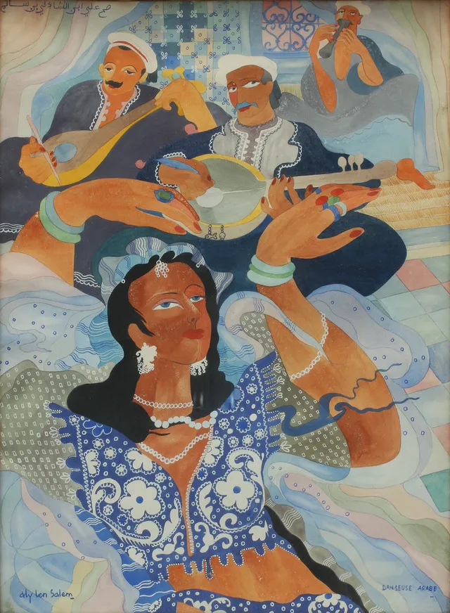 ALY BEN SALEM (1910-2001). "Danseuse Arabe". Gouache.