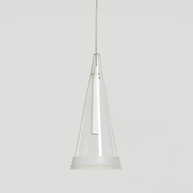 ACHILLE CASTIGLIONI. Taklampa, "Fuscia", för Flos, samtida, härdat glas samt stål.