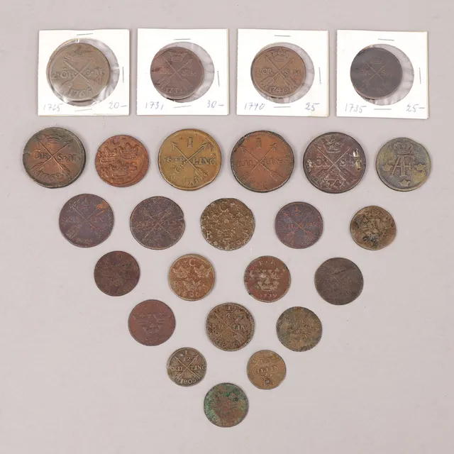MYNT, 24 st, kopparmynt, 1700/1800-tal.