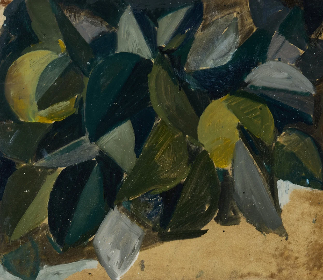 SIXTEN LUNDBOHM (1895-1982), "Citroner III", stilleben, monogramsignerad a tergo, Tyresö 1970, olja på pannå. — Paintings — Crafoord Auktioner Stockholm