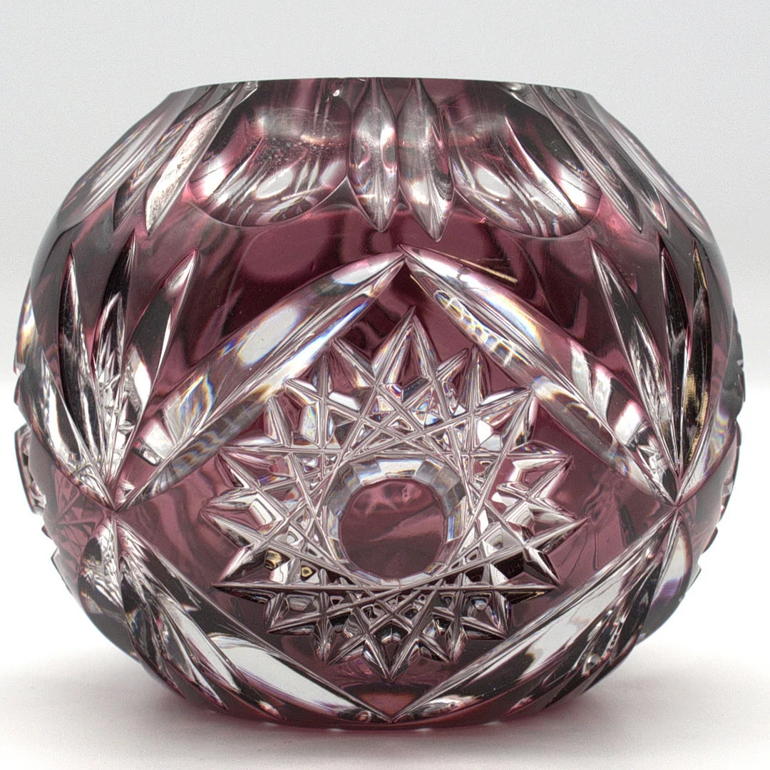 VASE BLEIKRISTALL NACHTMANN AMETHYSTFARBEN UM 1950. — Art glass — Kunst- und Auktionshaus Kleinhenz