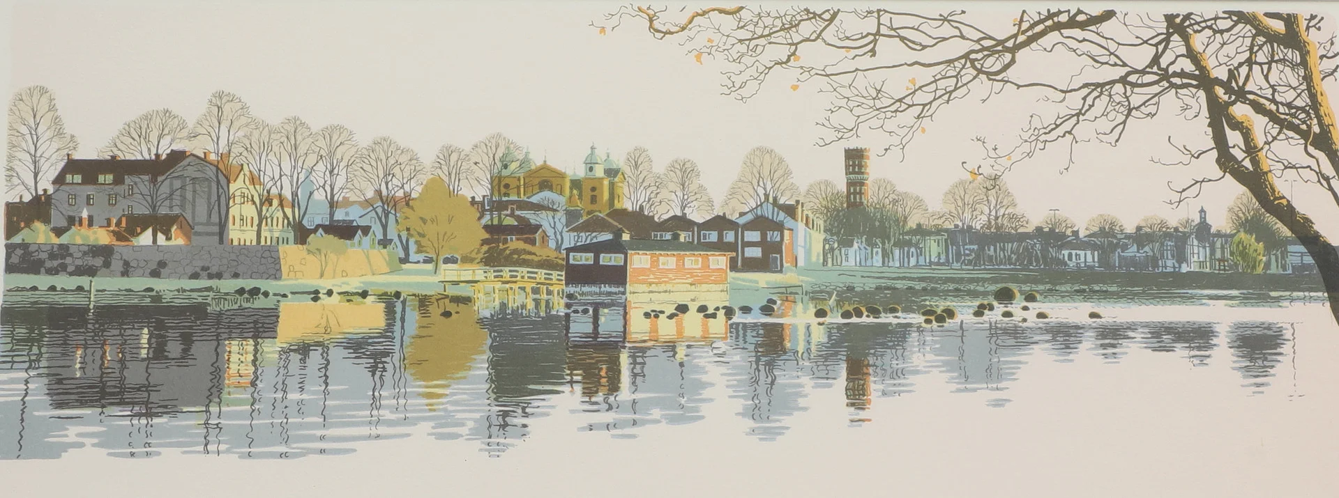 JOHAN PERSSON. Färglitografi, "Kattrumpan", signerad och daterad 2001, numrerad 283/400. — Engravings & Prints — Ekenbergs Auktioner