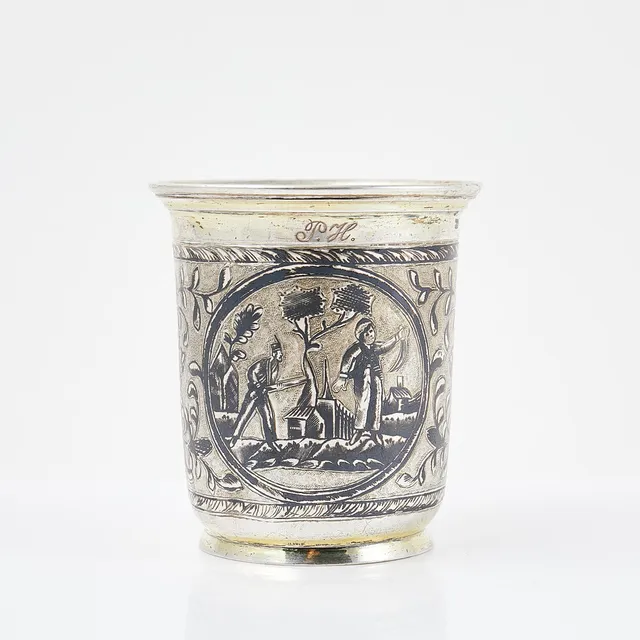 BÄGARE, silver, Niello dekor, Ryssland, 1835.