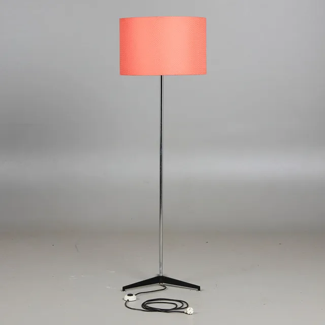 Staff, Stehleuchte / Lampe, Metall, Chrom, Stoff, 1970er Jahre, Deutschland.