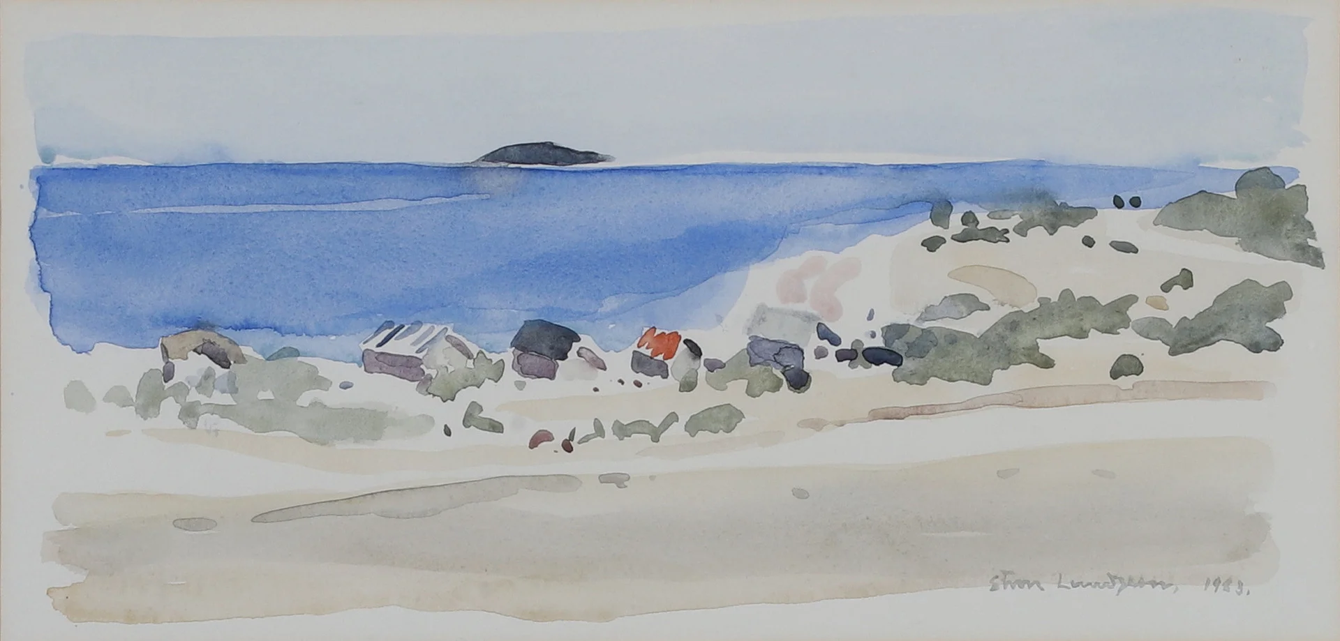 STURE LUNDGREN. akvarell, signerad och 1983. — Paintings — Gomér & Andersson Norrköping