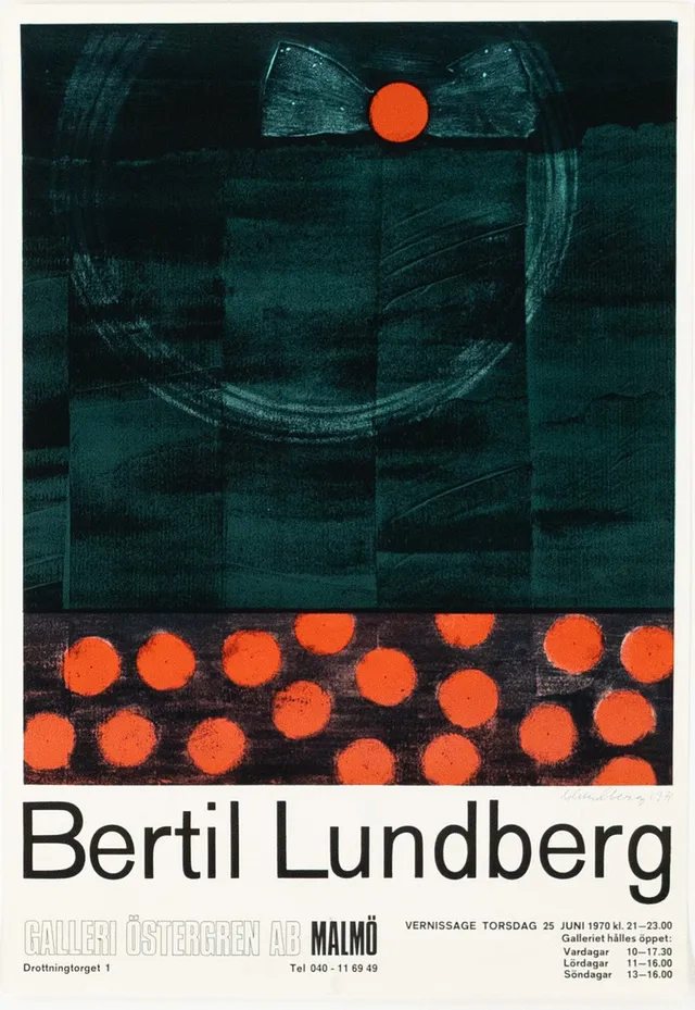 BERTIL LUNDBERG. utställningsaffisch, signerad.