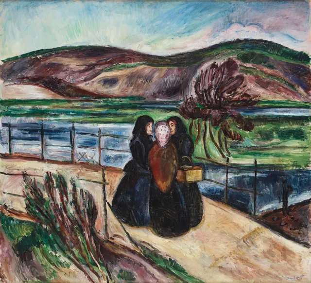 Gösta Sandels, "På bron - Motiv från Kungälv".