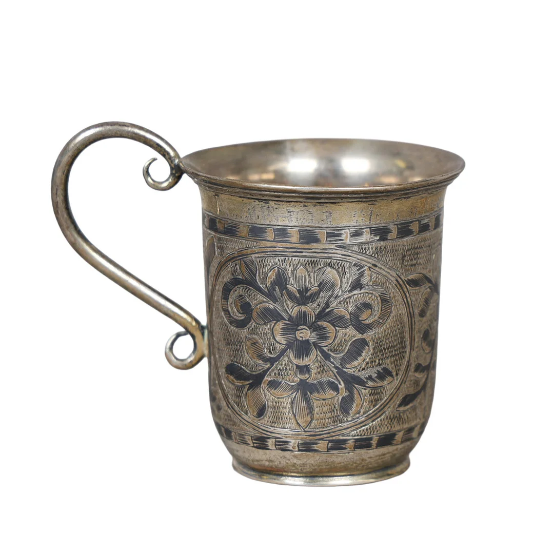 A RUSSIAN IMPERIAL SILVER & NIELLO CUP, 19TH CENTURY. — Silver — Bishop & Miller