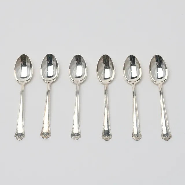 KAFFESKEDAR, 6 stycken, silver, Guldsmedsaktiebolaget 1958 och 1960.