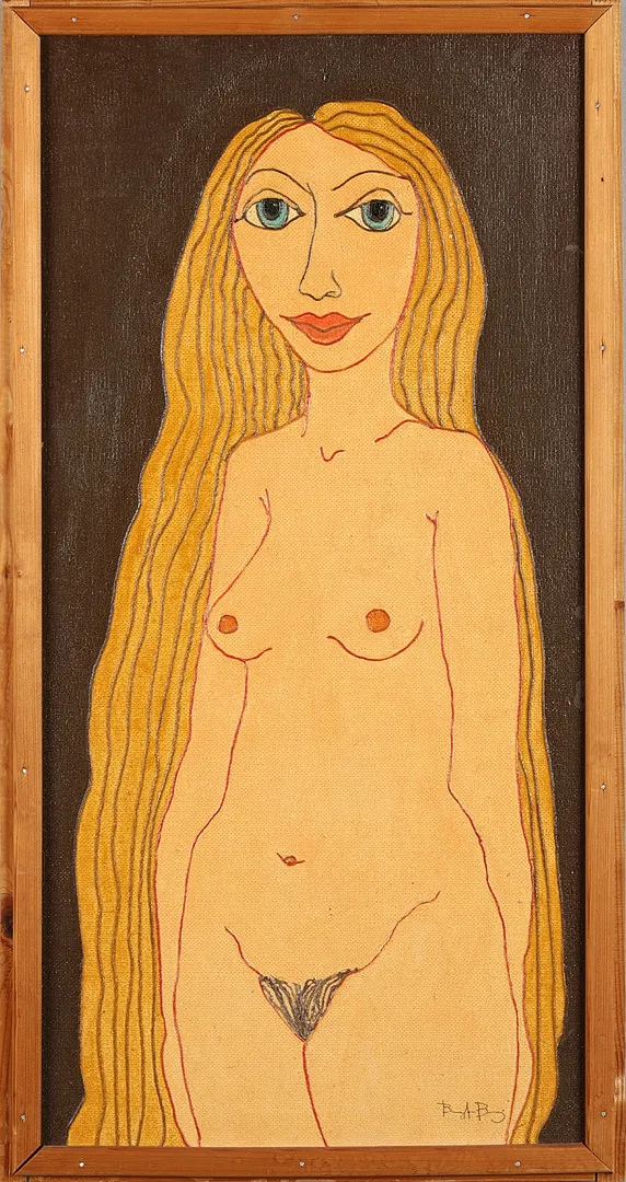 BENGT BORG (1931-1994): Venus, signerad Bengt Borg, akryl/mixed media på pannå.