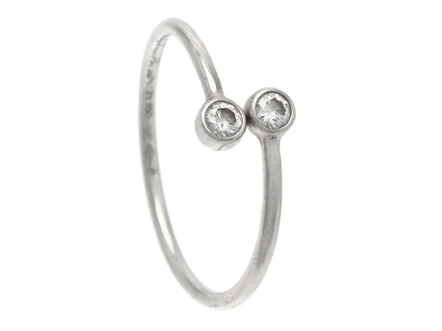 TIFFANY & CO, ring, platina, Diamond Hoop Ring, briljantslipade diamanter ca 0,10 ctv, ca TW/VS, design Elsa Peretti, stl 16,5 mm, vikt 1,6 g, originaletui.
