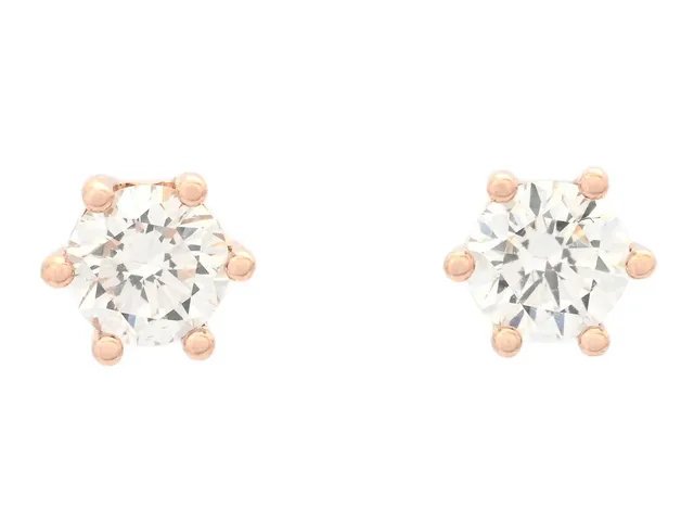 ENSTENSÖRHÄNGEN, 18K roséguld, briljantslipade diamanter ca 0,16 ctv, ca TW-W/VS, stift, vikt 1,4 g.