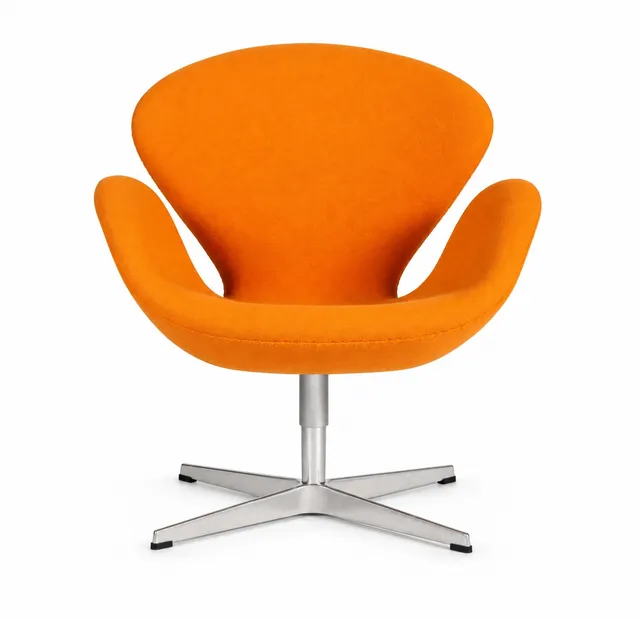 Arne Jacobsen. 'Swan' orange Hallingdal, model 3320, Brown label