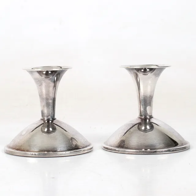 LJUSSTAKAR, 1 par, silver, svenska importstämplar, 1900-tal.