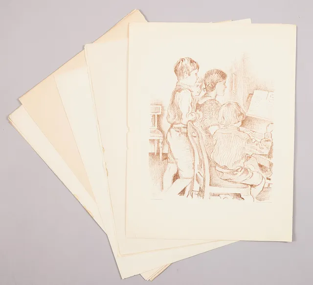 FÖRENINGEN FÖR GRAFISK KONST. 9 blad ur portföljerna 1927 och 1928. Alla signerade i plåten/ stenen.