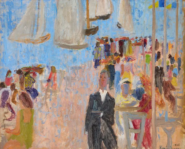 KARIN PARROW. “Sailing Race Day” - motif from Marstrand.
