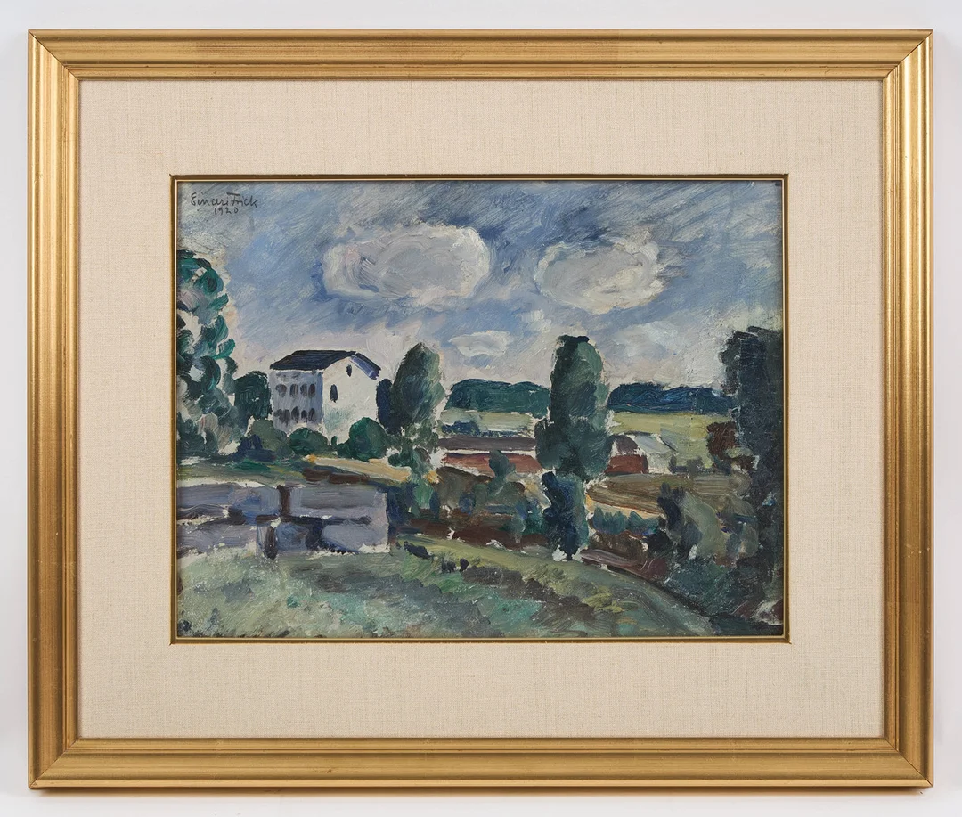 EINARI UUSIKYLÄ. Sommarvy, signerad samt daterad 1920, olja på pannå. — Paintings — Stockholms Auktionsverk Helsinki