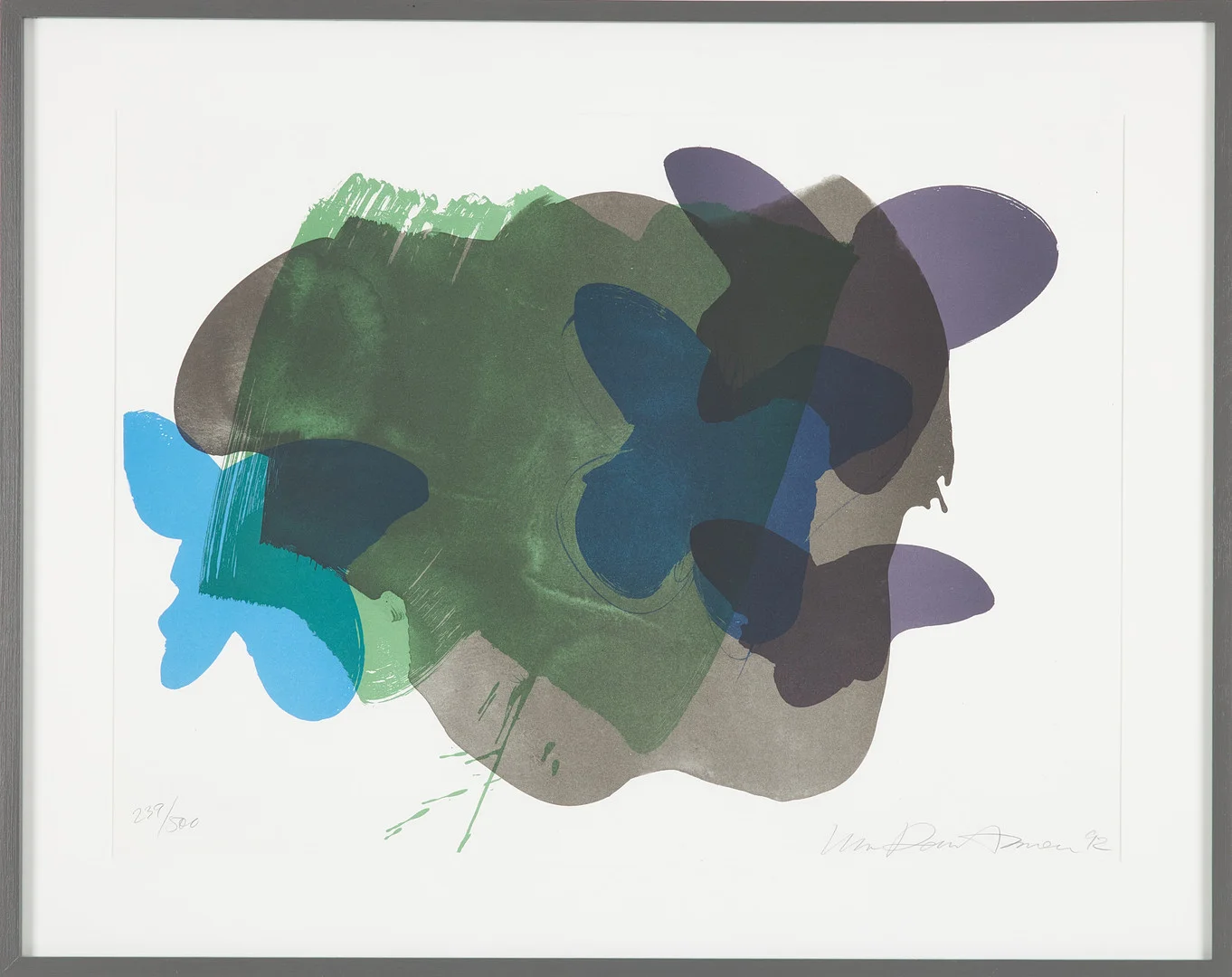 ULLA RANTANEN. Komposition, färglitografi, numrerad 239/500, signerad Ulla Rantanen, daterad 1992. — Engravings & Prints — Stockholms Auktionsverk Sickla