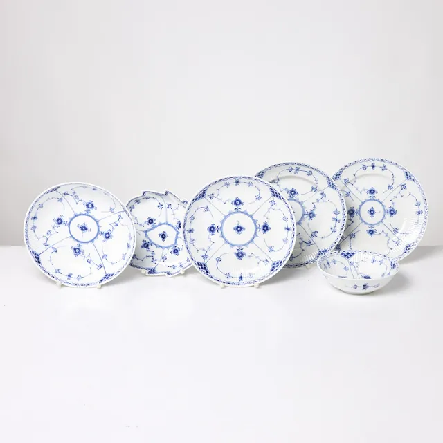 ROYAL COPENHAGEN musselmalet, 6 dlr, halvblond, Danmark.