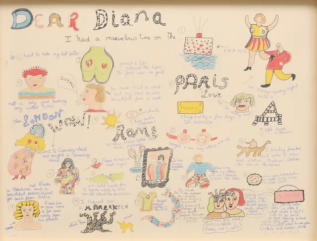 NIKI DE SAINT PHALLE. "Dear Diana", litografi, signerad, EA-upplaga.