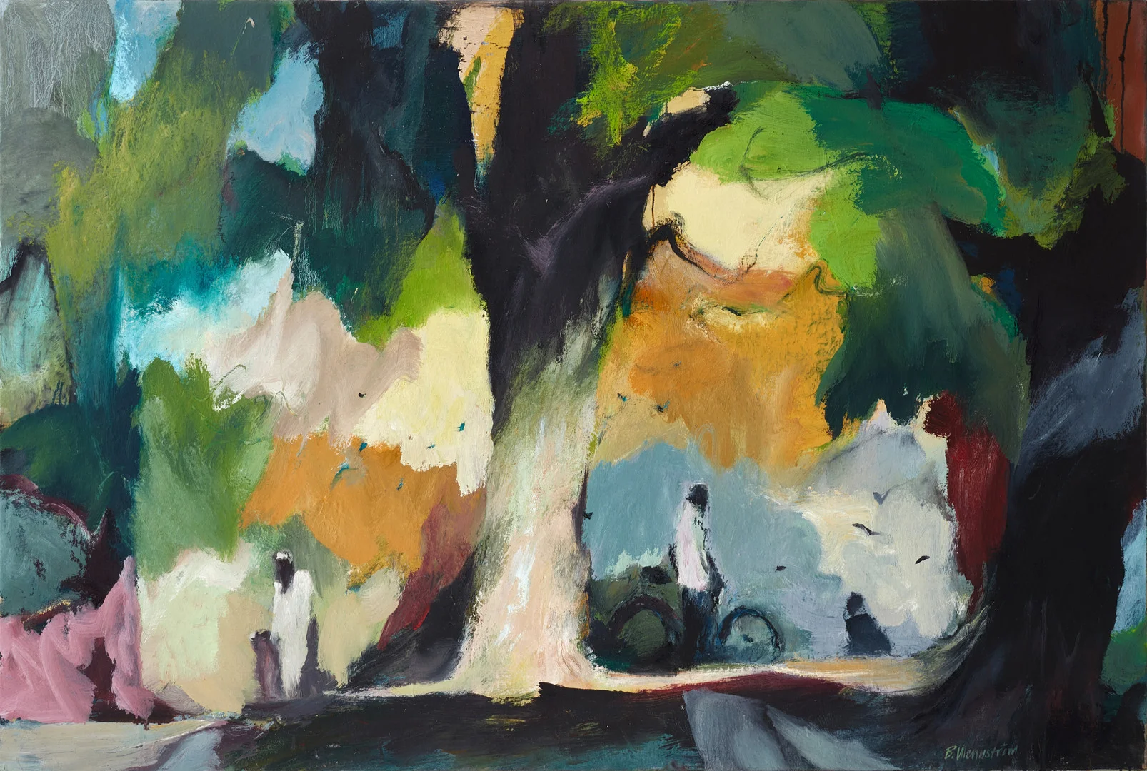 BERNDT WENNSTRÖM (född 1945), "Söndag i Högalidsparken" - Stockholm, signerad, olja på duk. — Paintings — Crafoord Auktioner Stockholm