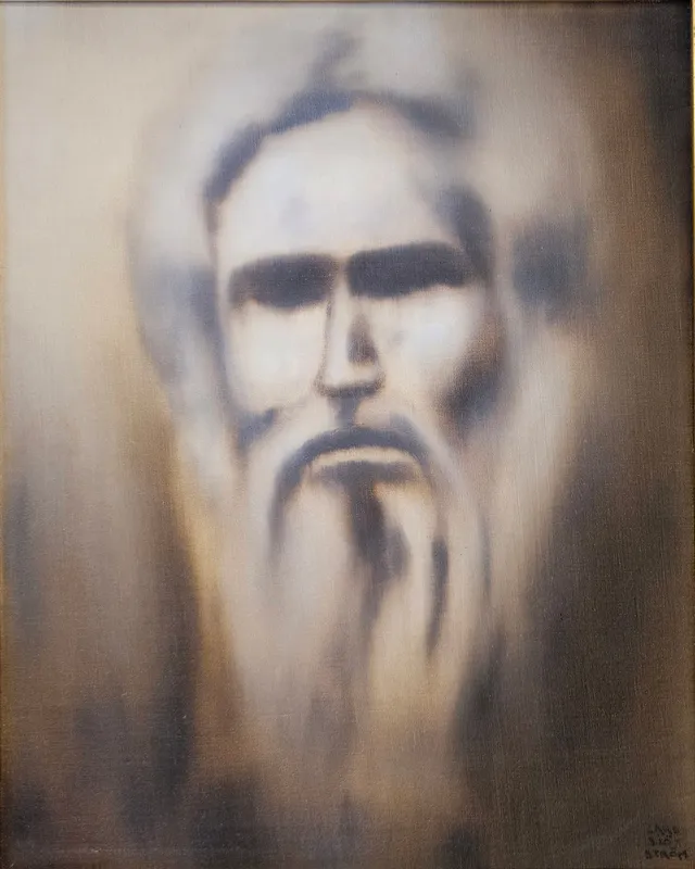 LARS SJÖSTRÖM. "Moses". Olja på duk, signerad Lars Sjöström.