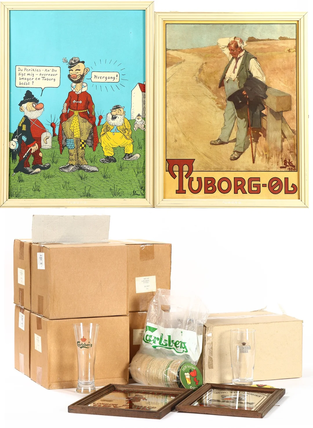 Collection of advertising effects, i.a. Tuborg, Carlsberg etc. — Hobby and collectibles/Collectibles — Lauritz