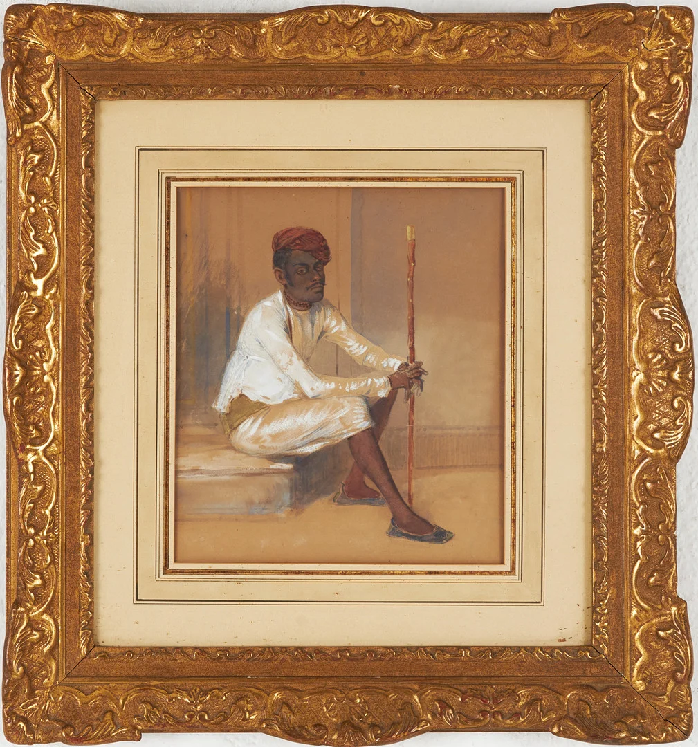 EGRON LUNDGREN. Personstudie - indien, ca 1858-59, akvarell med täckvitt. — Paintings — Stockholms Auktionsverk Magasin 5
