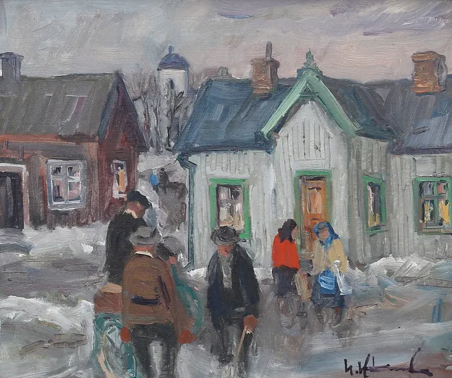 UNO HUBERT KARLSSON. Olja på duk, signerad.