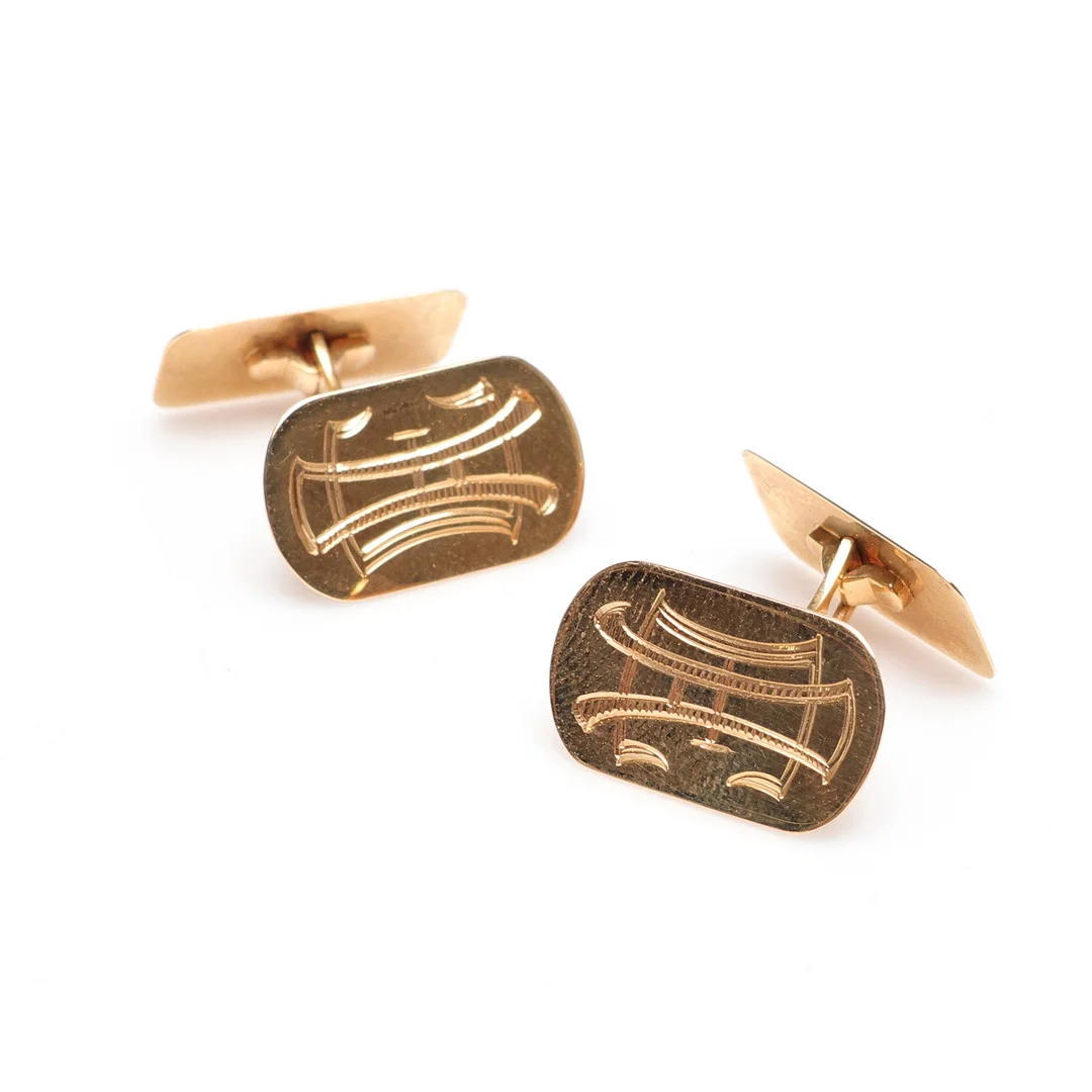 MANSCHETTKNAPPAR, ett par, 18K guld, Gustaf Dahlgren & co, vikt ca 4.3gram. — Cufflinks & Tie Pins — Gomér & Andersson Linköping