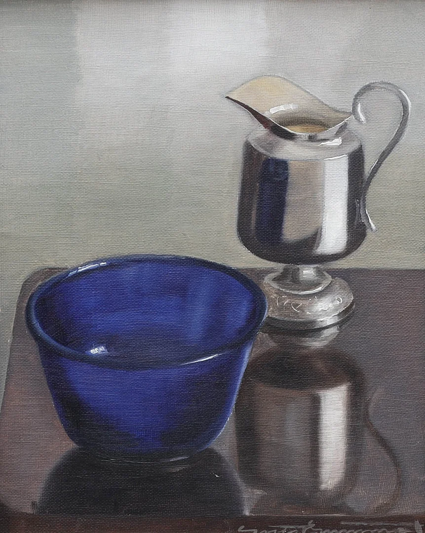 GÖSTA EMMING. olja på duk, stilleben, signerad Gösta Emming. — Paintings — Auktionsmagasinet Vänersborg