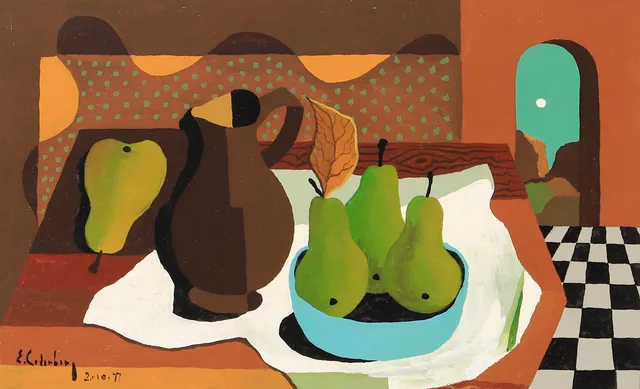ERIC CEDERBERG. Stilleben, tempera, signerad E. Cederberg.