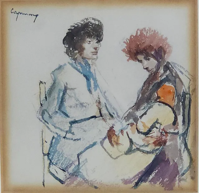 RAMON DE CAPMANY. Maternidad, ceras sobre papel.