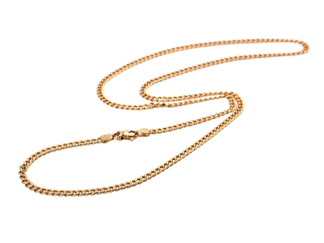 HALSKEDJA, 18K guld, pansarlänk, längd 50 cm, vikt 6,2 g. — Smycken/Halskedja — Kaplans