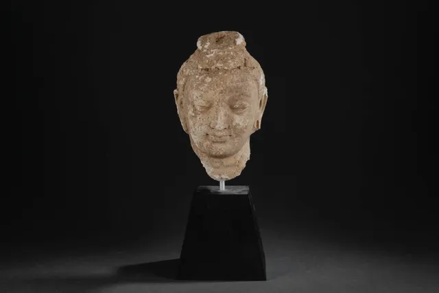 India/Pakistan. Ghandara Stucco head, 2nd - 4th century