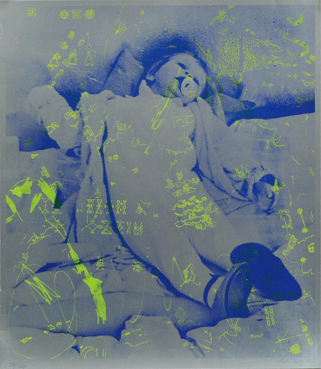 Two compositions from the portfolio “Englebarnet”. Signed Per Kirkeby 1970, 54/100. Screenprint in colours. Sheet size 55×48 cm. Unframed. (2) — Modern Prints/Modern art — Bruun Rasmussen
